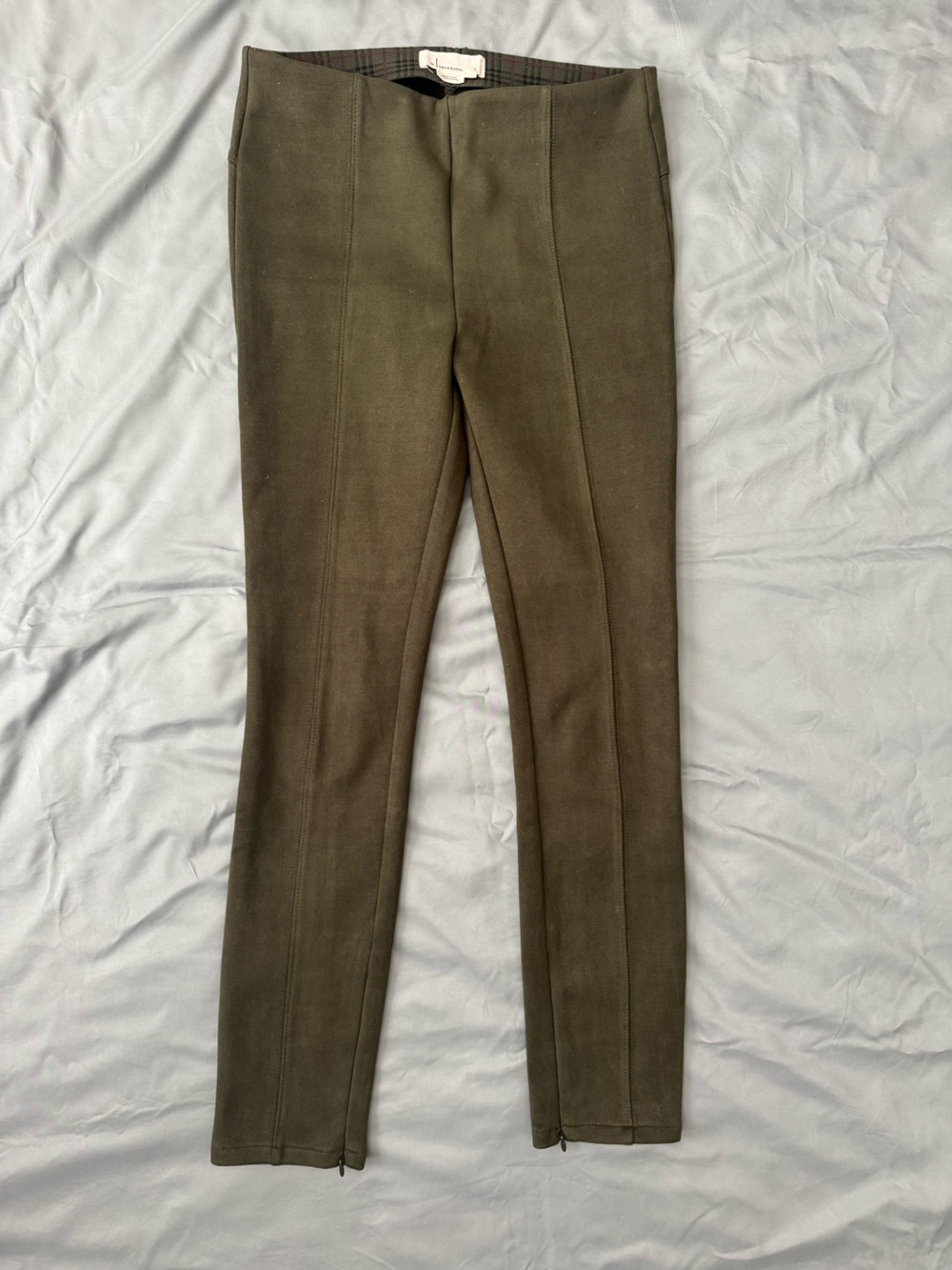 Anthropologie Olive Green Slim Ponte Pants